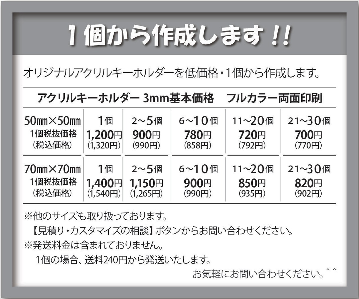 一個からオリジナルアクリルキーホルダー制作します 画像・イラストを送るだけでOK！【プレゼントや自分用に】 イメージ8