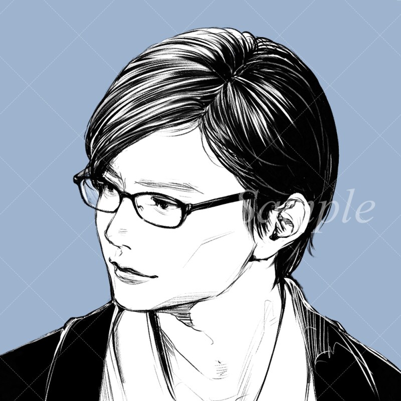 モノクロ人物のシンプルアイコンお描きします ペン画風のサラサラした線の人物アイコンをお求めの方！ イメージ2