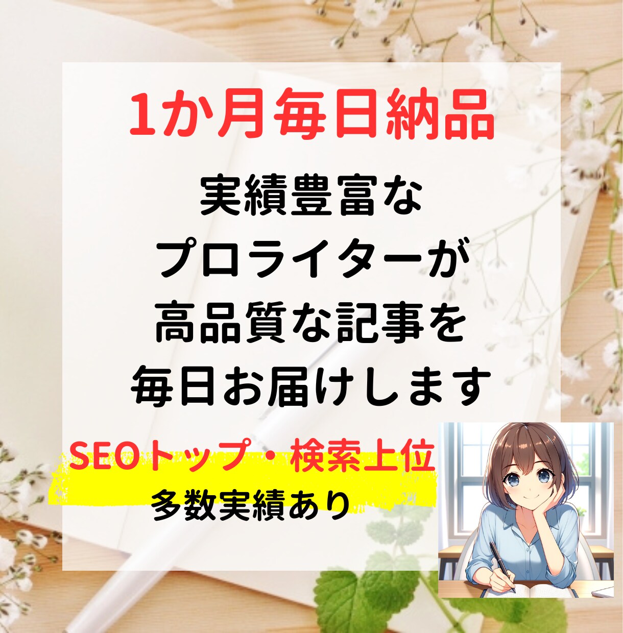1か月毎日1記事納品します 「早く記事が欲しい」高品質な記事をお届け イメージ1