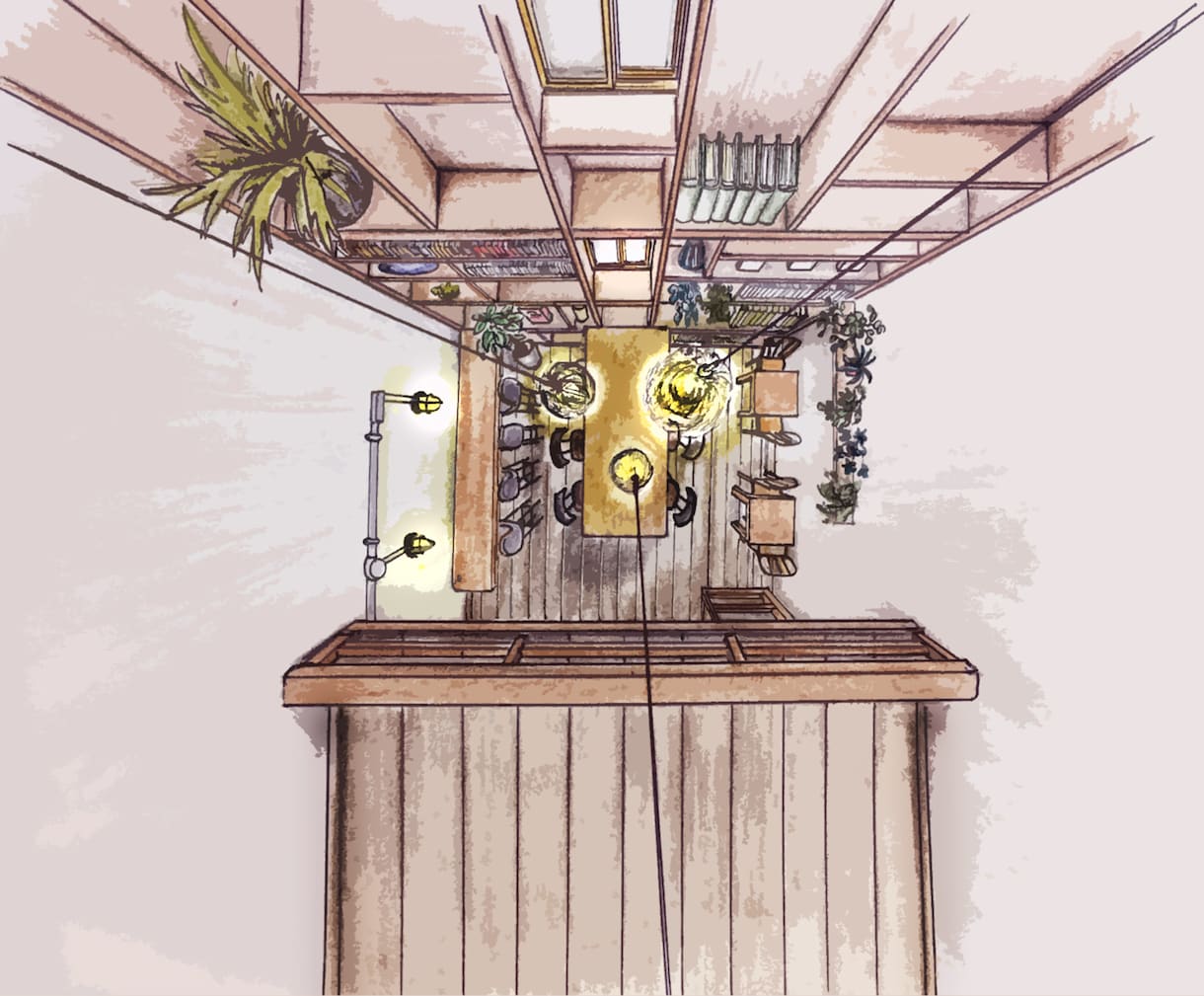 手描きの内観(外観)パース描きます ラフ画は何回でも修正可能。イメージ通りの絵を描きます イメージ6