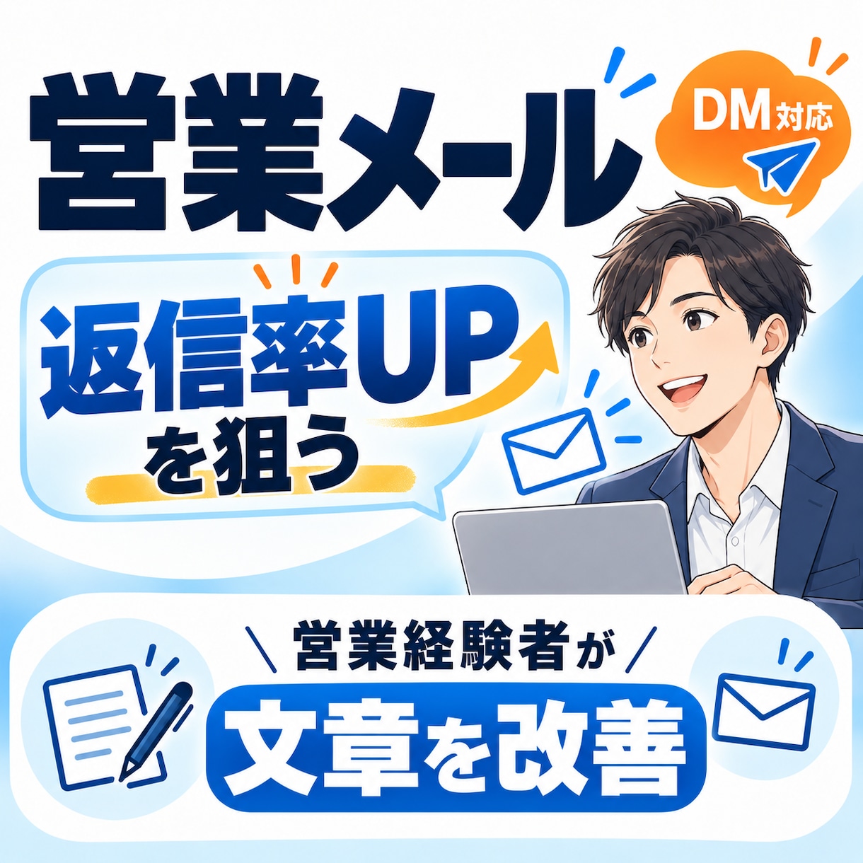 営業メール・DMの文章を添削します 「送っても返信がない」を改善へ。 イメージ1
