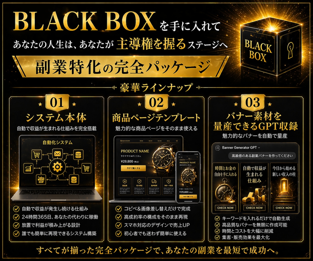デジタル資産『BLACK BOX』で収入源増やます 〜即出品可能なデジタル資産をあなたのスマホに〜 イメージ6