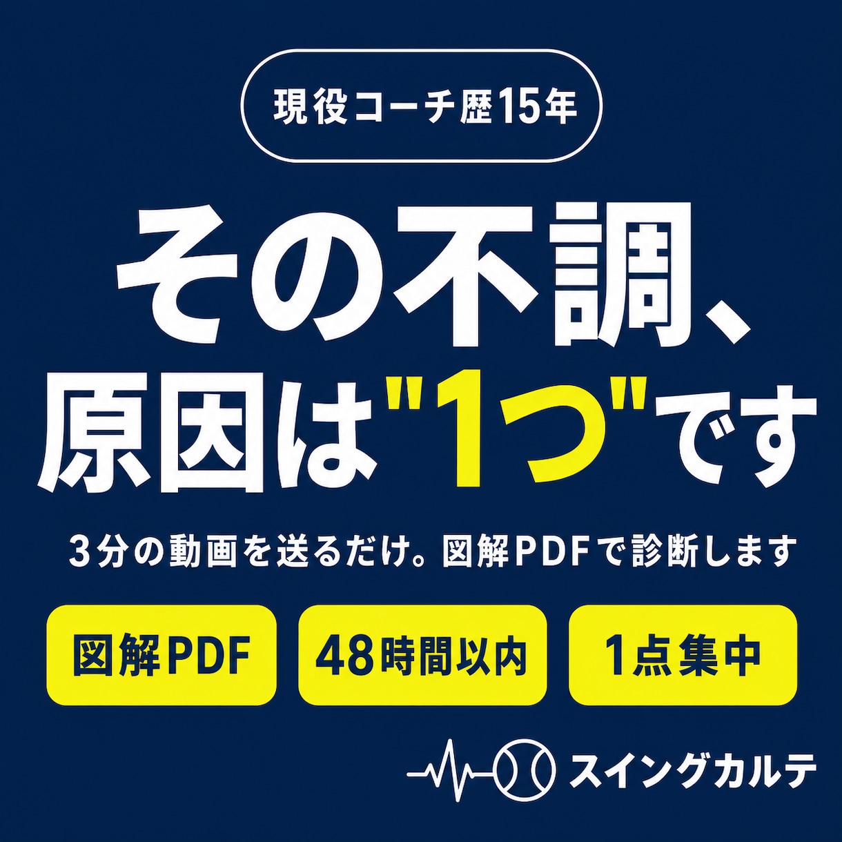 現役コーチ歴15年がテニス動画を診断します 3分の動画で"直すべき1点"を見抜く図解診断レポート イメージ1
