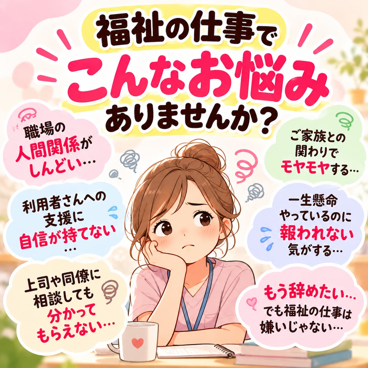福祉職の仕事の悩み・愚痴を電話でお聞きします 現場経験約20年！福祉職の愚痴やモヤモヤをお聞きします イメージ2