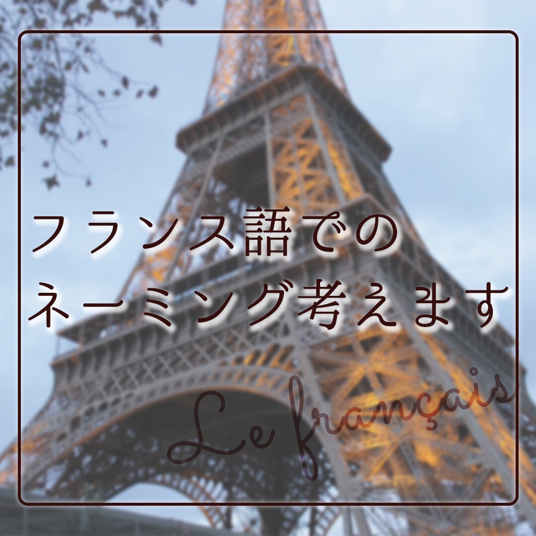 フランス語でのネーミング考えます フランス人が仏語圏の人にも伝わるネーミングをお手伝いします イメージ1