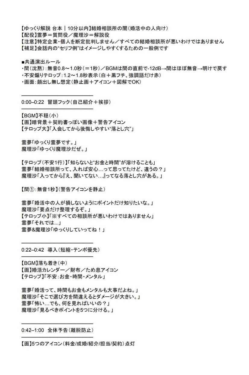 YouTube台本＋概要欄＋タグまとめて作ります 撮影しやすい“演出指示付き”で迷わず撮れる台本にします！ イメージ9