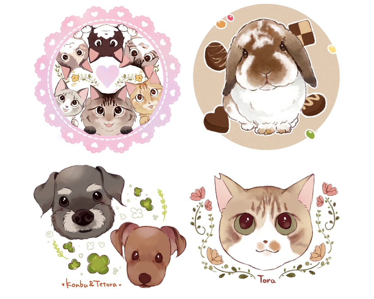 ちびキャラ*ペットや動物デフォルメイラスト描きます 【商用利用可】ゆるく可愛く使いやすく、ちびキャラ化 イメージ2
