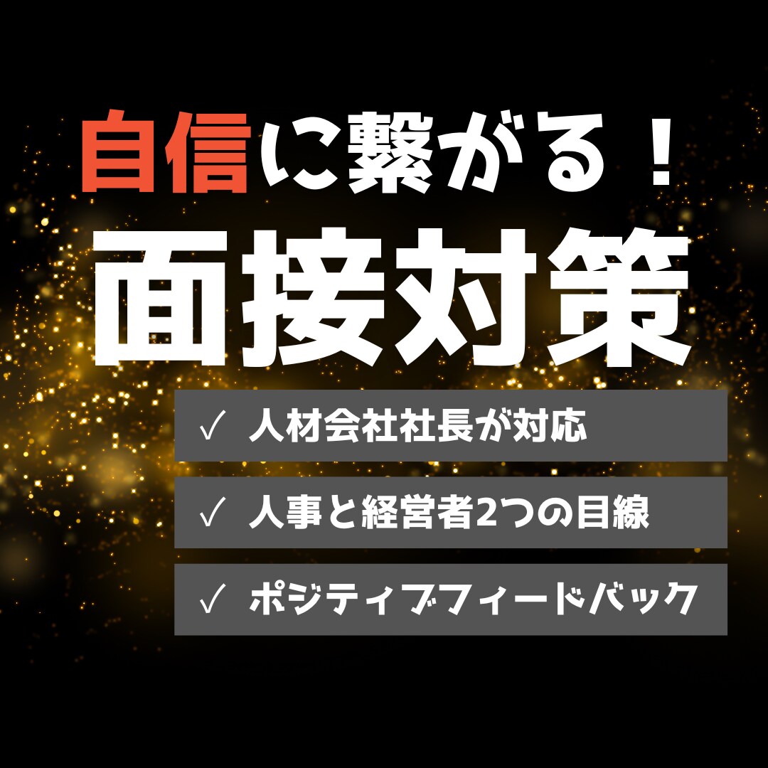 自信につながる！人材会社の社長が面接対策をします 今のあなたの良さを最大限活かすポジティブフィードバック！ イメージ1