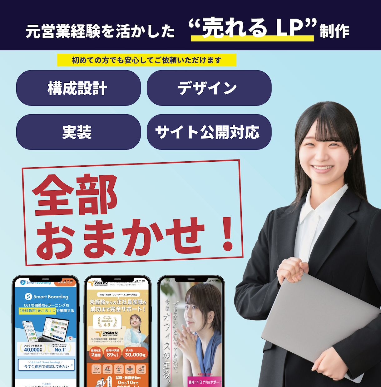 売れるLPを構成から制作します 元営業が導線設計から丸ごと対応 イメージ1