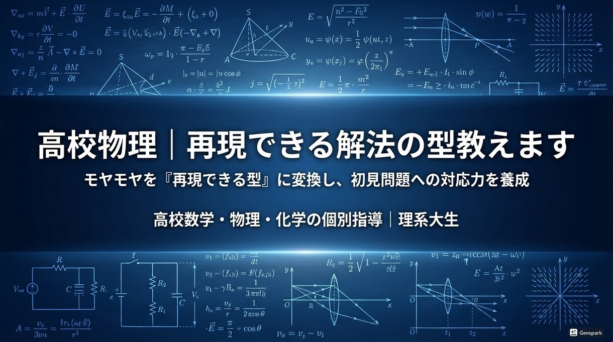 高校物理｜再現できる解法の型教えます 【依頼増加中！！】モヤモヤを「再現できる型」に変換 イメージ1