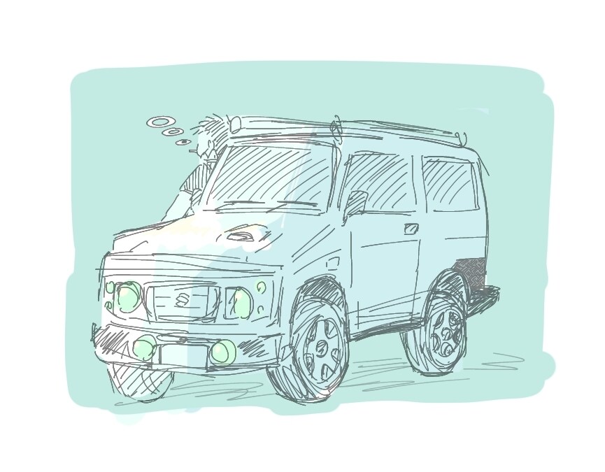 あなたの愛車をイラストにします 愛車がかわいい白黒イラストに！グッズやプレゼントにどうぞ イメージ2