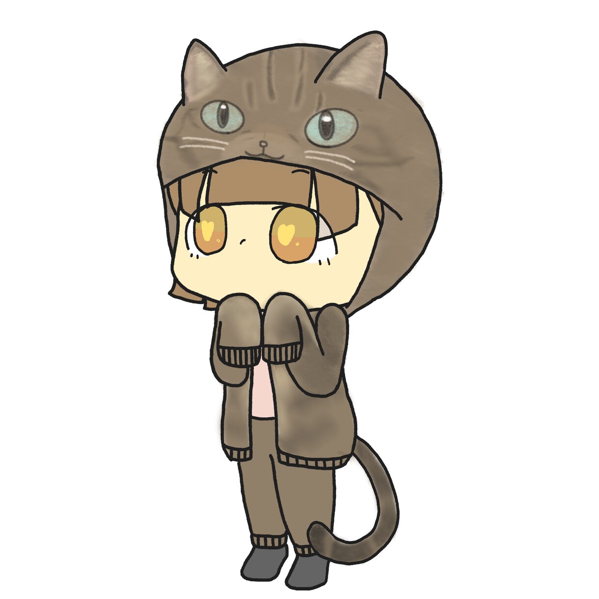 動物を身につけるゆるいミニキャラアイコン作成します 猫やうさぎなど動物と合体！！ゆるゆるっとかわいい！ イメージ2