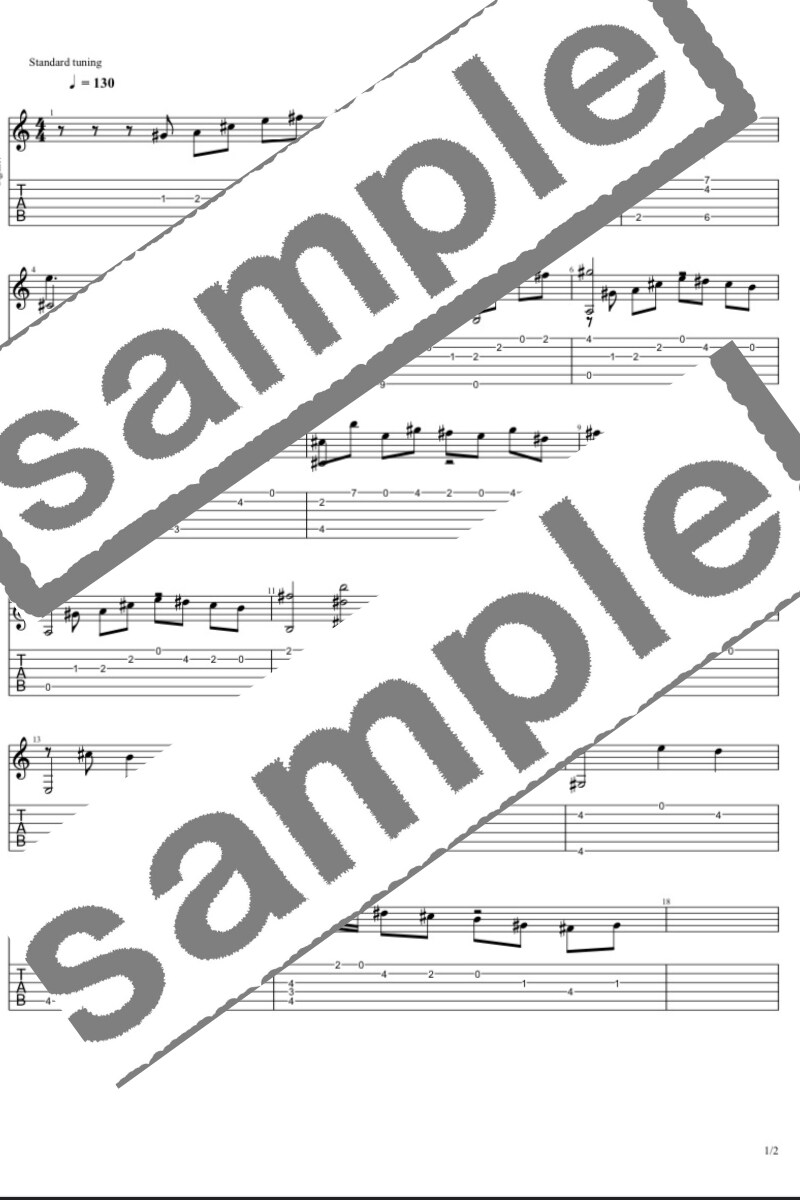 tab譜の作成を請け負います 現役音大生による高精度な楽譜制作サービス イメージ1