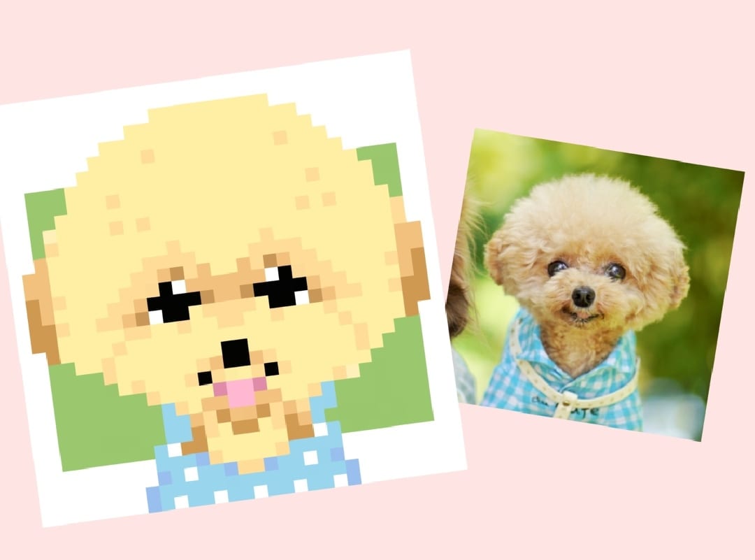 ワンちゃん猫ちゃんのドット絵似顔絵お作りいたします SNSや名刺イラスト、アイロンビーズ図案にもオススメです。 イメージ3