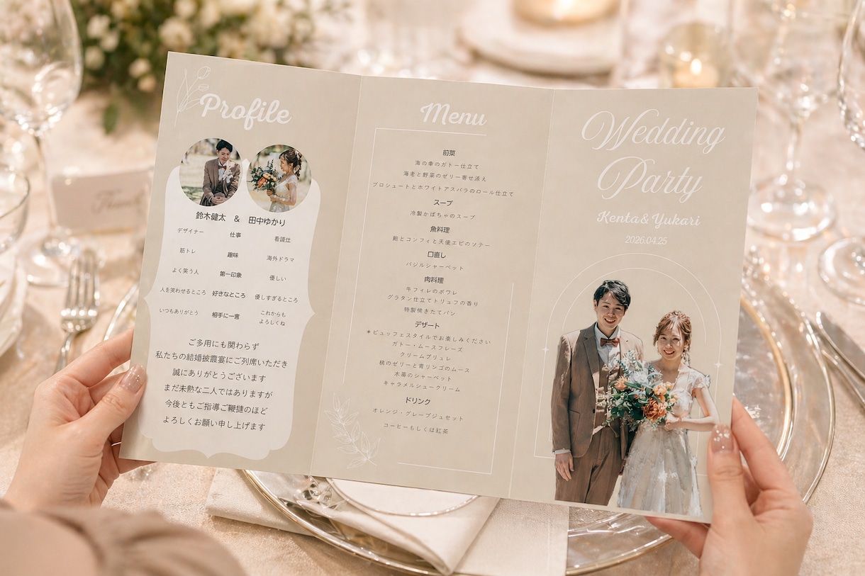 韓国ナチュラル風プロフィールブックが作れます 三つ折りタイプCanvaテンプレートを納品 イメージ4