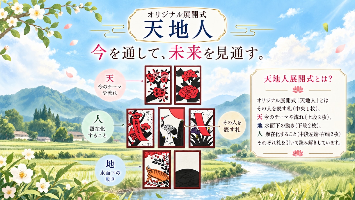 花札占い｜“今”を「天地人展開式」で読み解きます “直近の今”に特化したリアルタイム鑑定 イメージ1
