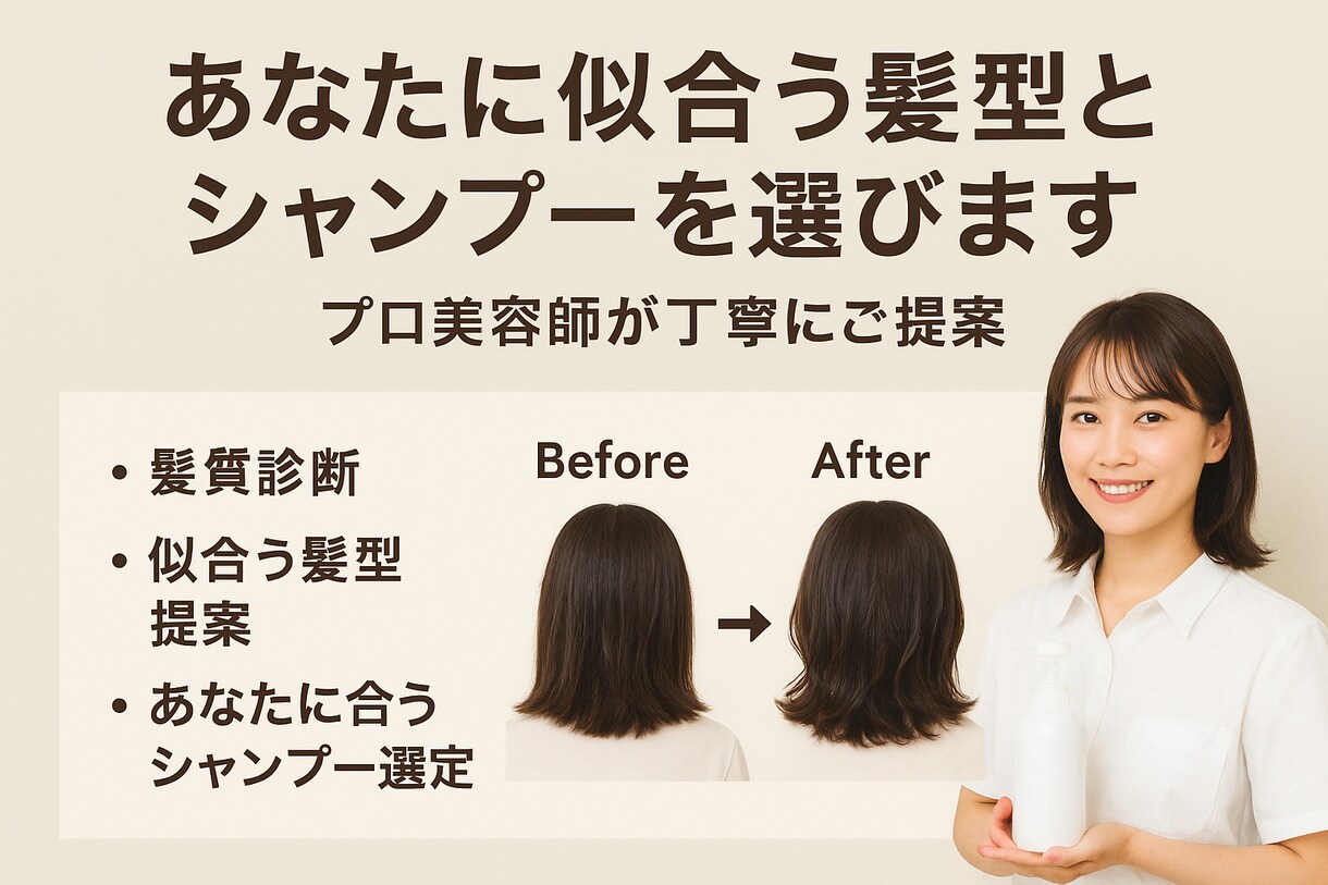 プロがあなたに似合う髪型シャンプー提案をします プロがあなたの悩みを聞き似合う髪と合うシャンプーを提案 イメージ1
