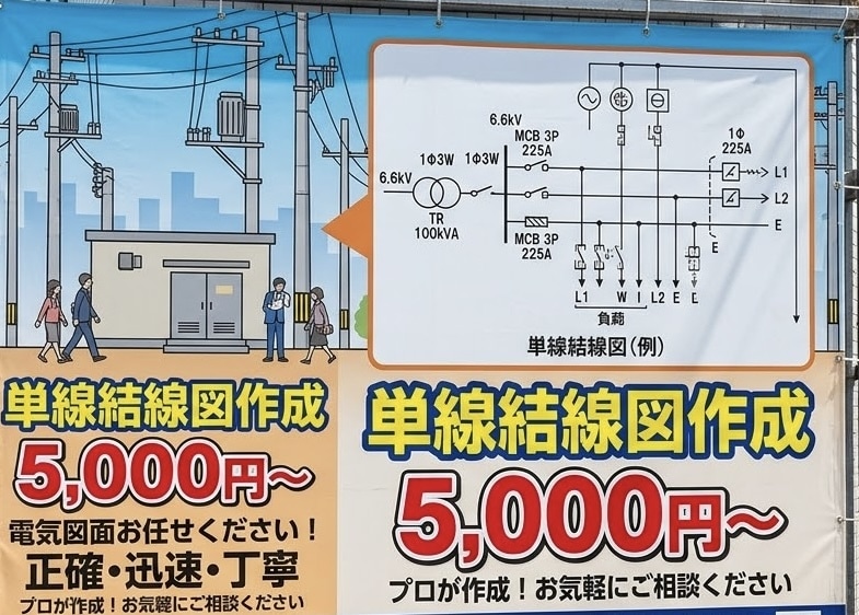 単線結線図を作成します 有資格者による図面作成(第3種電気主任技術者、１級セコカン) イメージ1