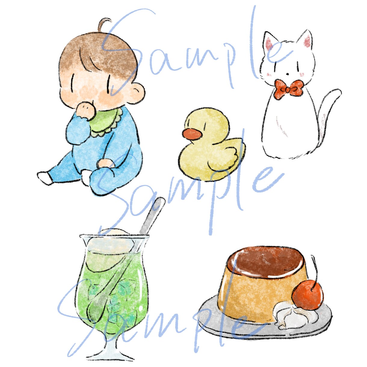 可愛い雰囲気のイラストを作成します 資料やメニューなどに挿絵として使えるイラストを描きます！ イメージ3