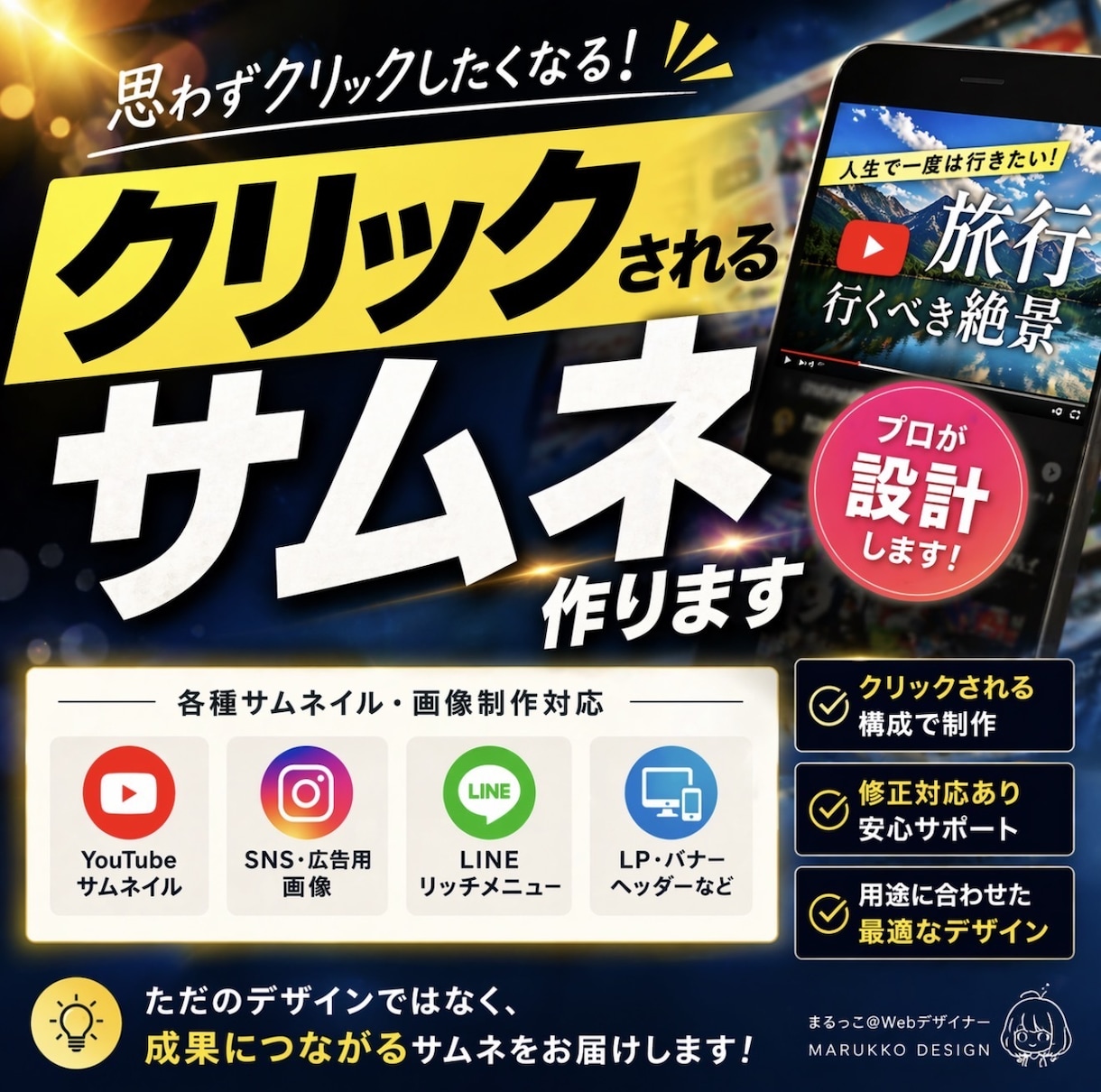 クリックされるサムネ作成します 再生数・クリック率を意識して制作します イメージ2