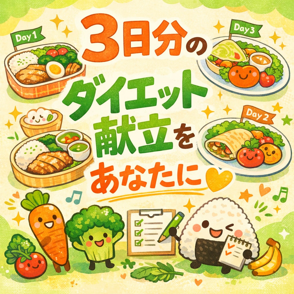 管理栄養士がダイエット用の3日分献立を作ります その方のライフスタイルに合わせた3日分のメニューを作ります。 イメージ1