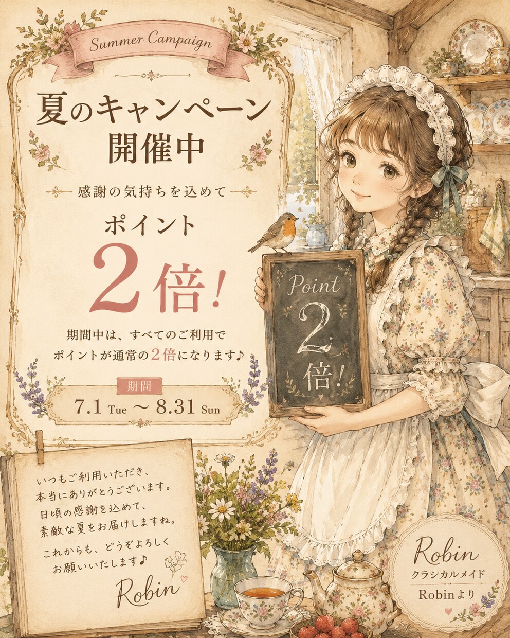 メイドが心を込めて文通し、手紙をお届けいたします 英語も可能。貴方様に寄り添ったアンティークなお手紙をお届け。 イメージ3