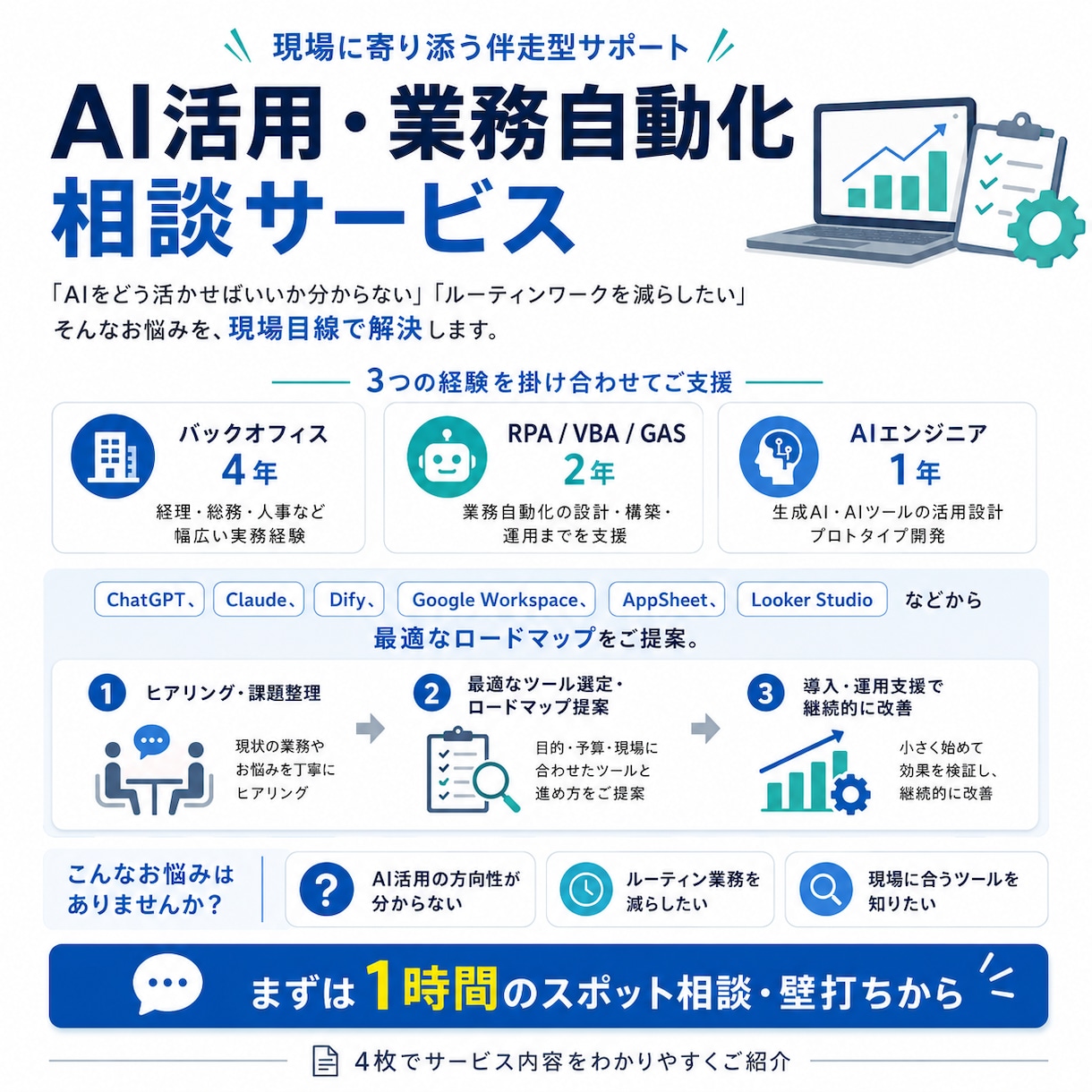 実務直結！業務へのAI導入・自動化を提案します 経理・総務4年のエンジニアが現場目線でサポートします イメージ1