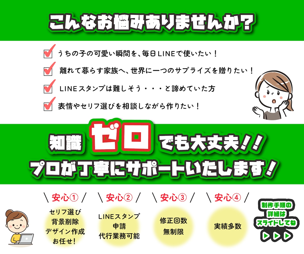 写真から世界に一つのLINEスタンプをお作りします お子様・ペット・家族の思い出を、毎日使いたくなるスタンプに。 イメージ2