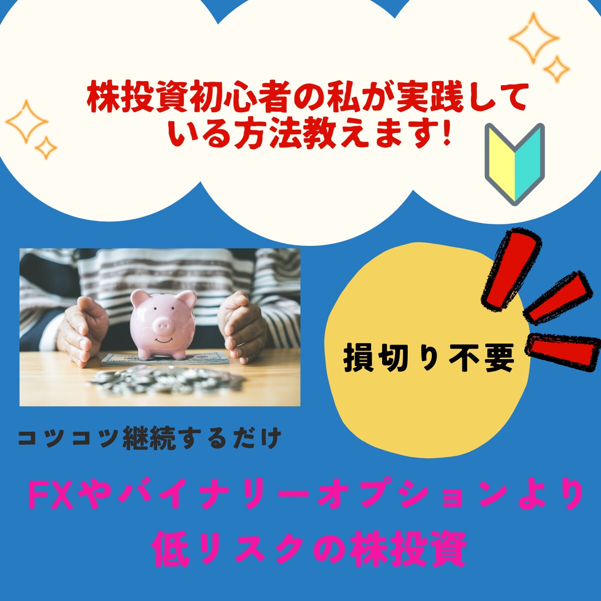 株投資初心者の私が実践している㊙️方法教えます FXやバイナリーオプションで失敗した方、低リスクの株投資 イメージ1