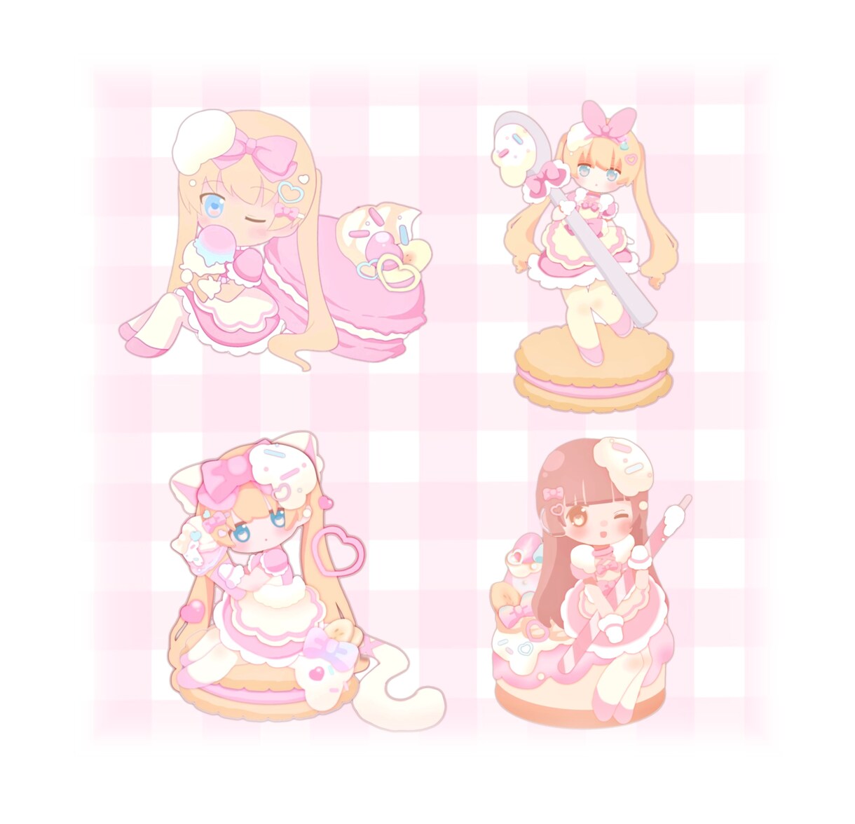 商用利用可！可愛い主線なしイラスト作成します ファンシー&可愛い！グッズやアクキーにおすすめです♪ イメージ1