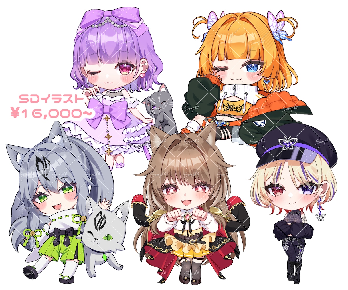 商用利用料込！キラキラかわいいイラストお描きします 配信立ち絵・サムネイル・キービジュアル等、幅広く対応！ イメージ6