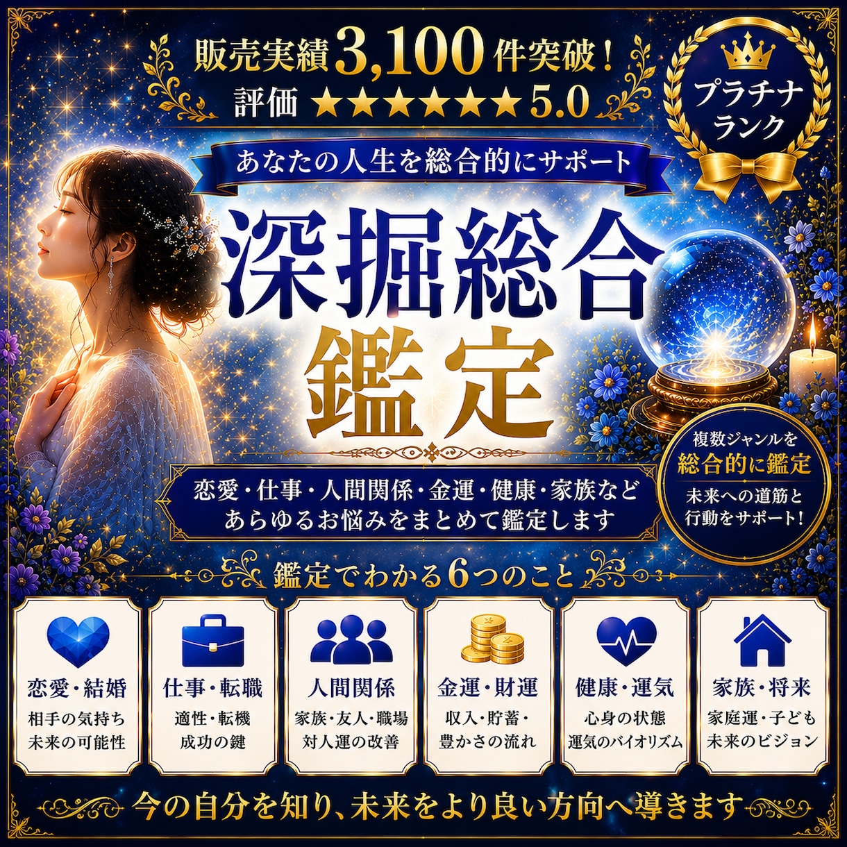 総合霊視鑑定★恋愛・仕事・人間関関係、他深くみます 複数のお悩みをまとめて鑑定します イメージ1