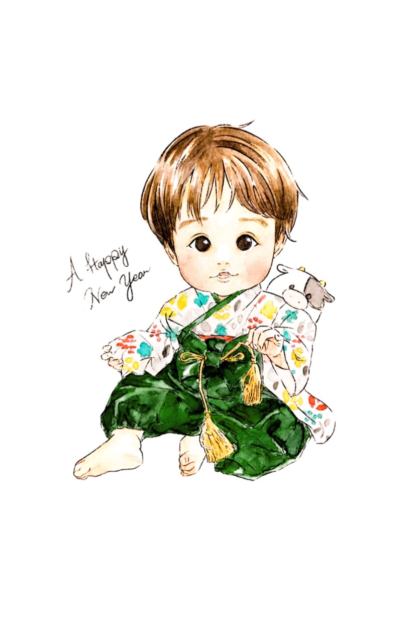 こどもの可愛い似顔絵描きます こどものほっこりかわいい水彩画似顔絵 イメージ8