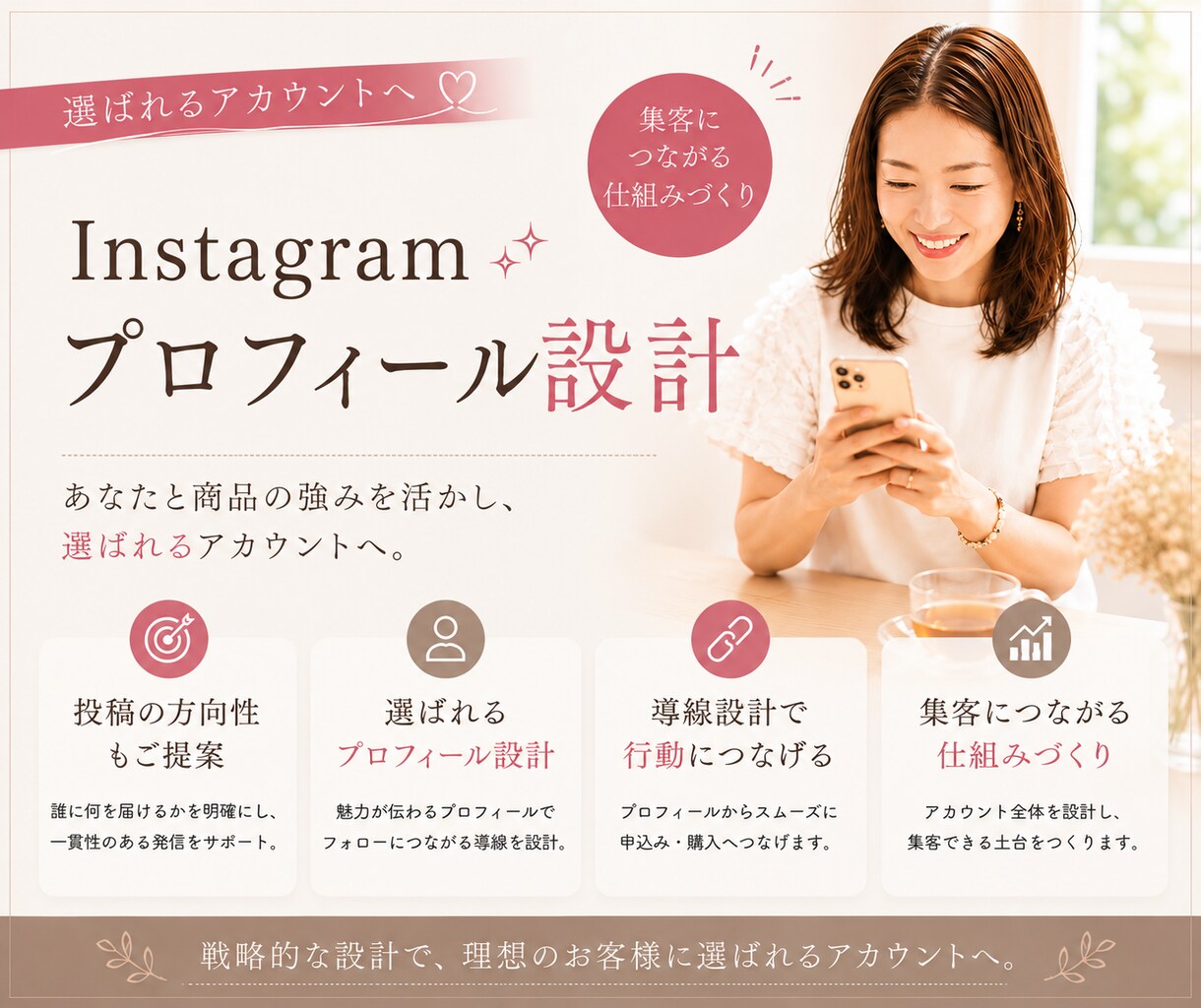 迷わないインスタ設計＋プロフ作成します 看護師×SNS設計で安心｜発信の軸を整え迷わず進めます イメージ1
