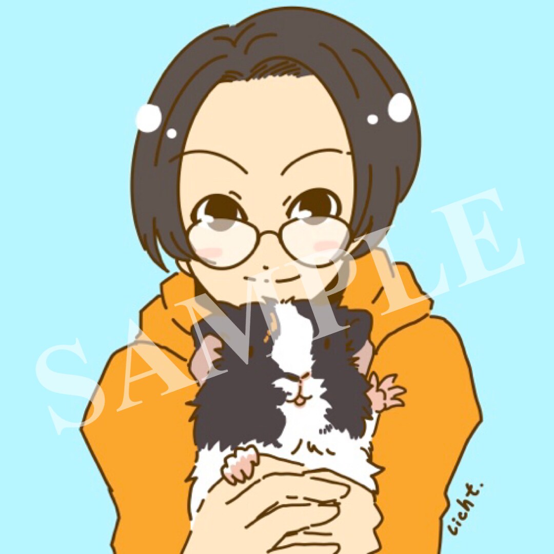 ペットと一緒の似顔絵描きます ゆるかわ風の似顔絵とペットと一緒のアイコン描きます イメージ6