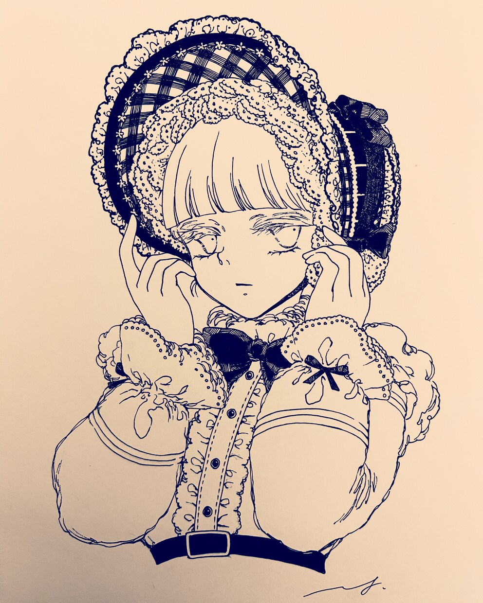 モノクロで創作ロリィタファッションの少女を描きます どこか陰鬱だけど、かわいい世界を。 イメージ7