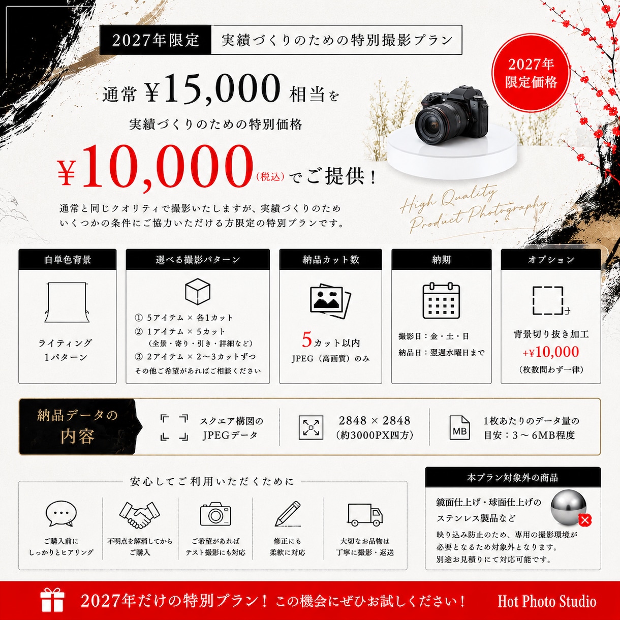 10000円!通販、ECサイト用商品撮影承ります 2027年7月新規参入!実績作りのための特別お試し撮影プラン イメージ1