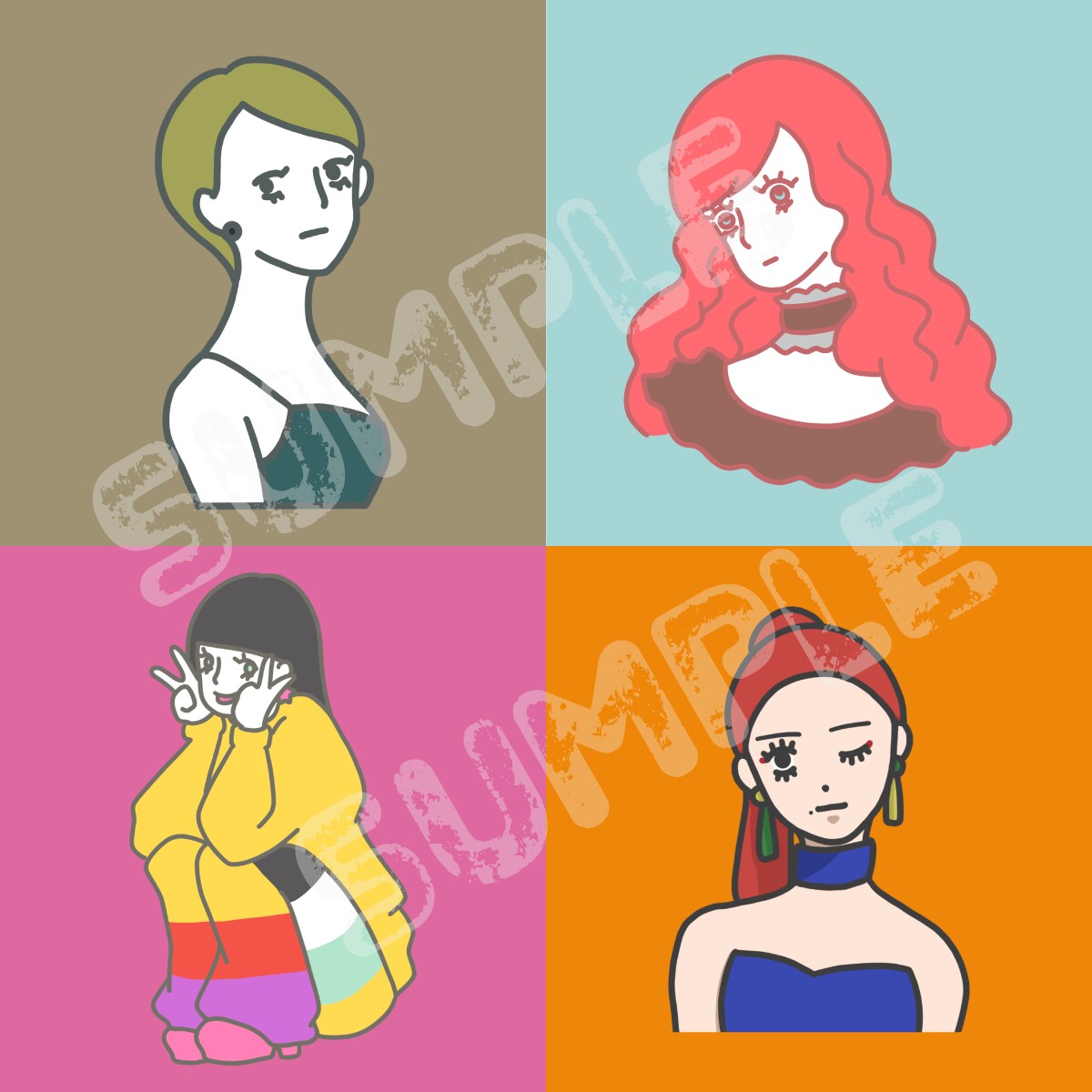 かわいい女の子のイラストを描きます SNSのアイコンやグッズなどにおすすめなイラスト イメージ3