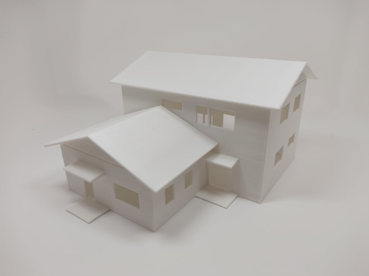 ハンドメイド建築模型　課題製作作品　外観模型