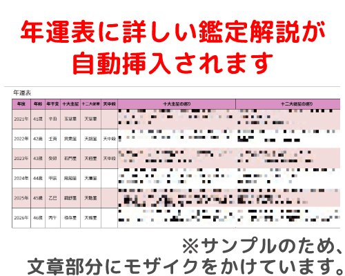 算命学ソフトを使って命式を簡単に出します 生年月日を入力するだけで、誰でも鑑定することができます！ イメージ4