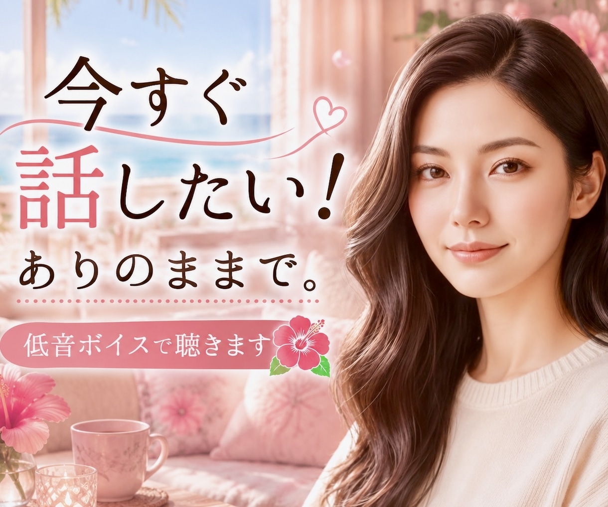 今すぐ話したい方へ。低音ボイスのりさ姉が聴きます 悩みも愚痴も雑談も。うまく話せなくても大丈夫、ゆったりお話し イメージ1