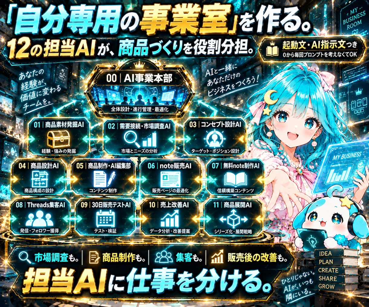 AI商品化×Threads×note販売を学べます 初心者向け｜副業マニュアル｜ゼロイチ｜AI自動化｜在宅ワーク イメージ5