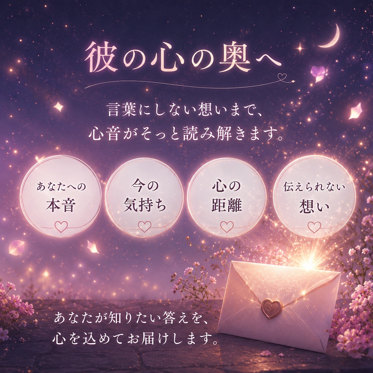彼の本音♡気になりませんか？お手紙でお届けします 彼が言葉に出来なかった溢れ出す想い、そっと綴ってお渡しします イメージ3