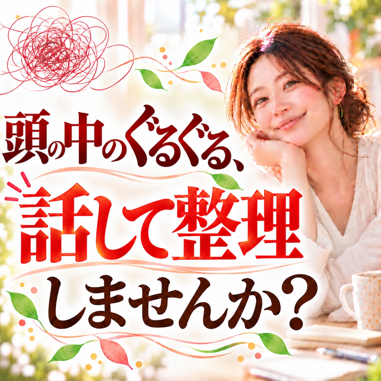 頭の中のぐるぐる◎を話して整理します 気持ちを話して「本当はどうしたい？」を見つける50分 イメージ1