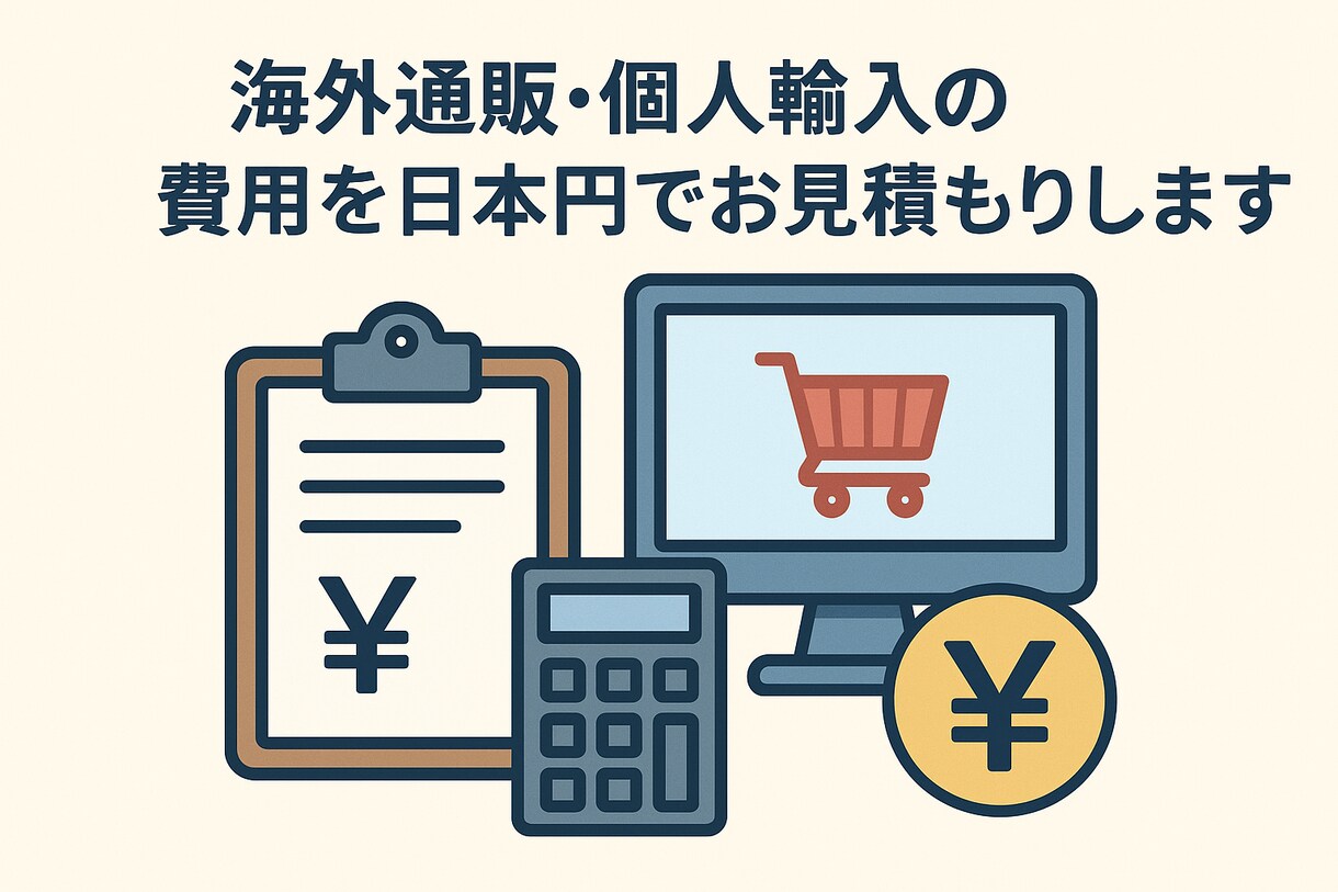 海外通販・個人輸入の費用を日本円でお見積もりします 海外通販サイトから個人輸入を考えている方へ イメージ1