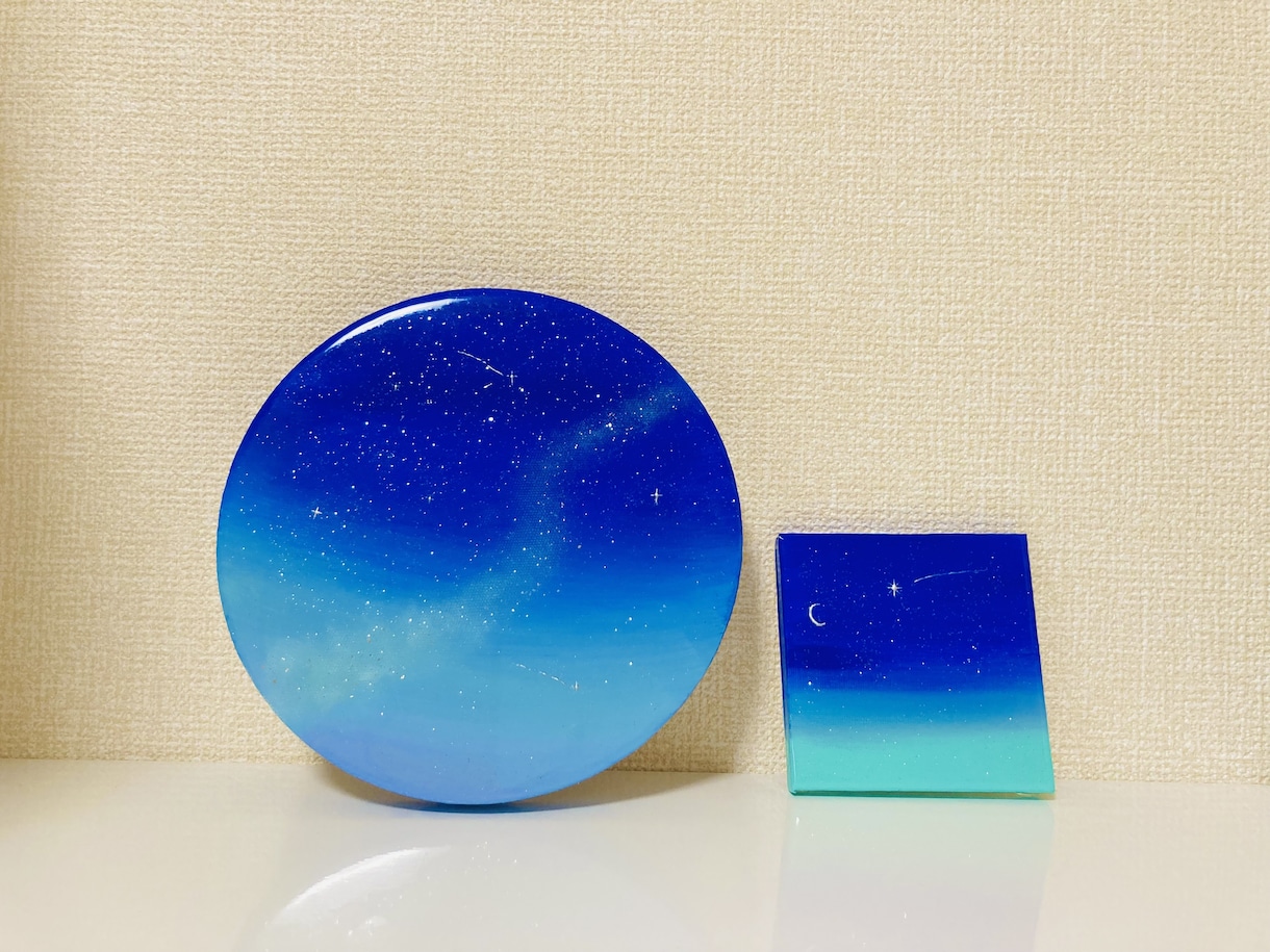 キャンバスにキラキラの星空を描きます プレゼントにもおすすめ♪(*^^)o イメージ1
