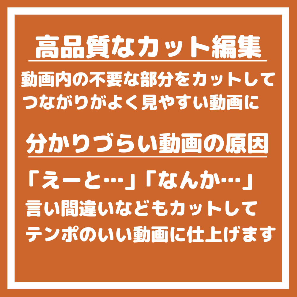 伝わる動画制作｜分かりやすい内容でプロが制作します シンプルな内容に特化！長時間の動画でもスムーズに編集！ イメージ3