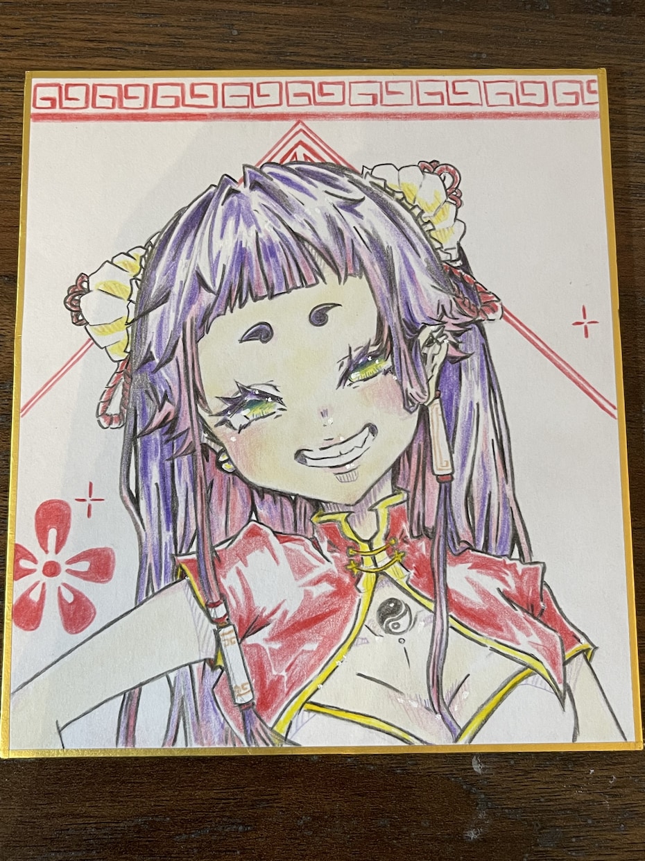 オリジナルキャラクターや似顔絵色紙を描きます どんなキャラでも可愛く描きます〜！色紙なので、部屋に飾れます イメージ1