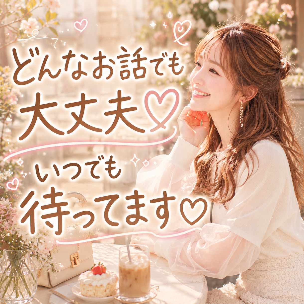 今すぐ電話OK♡なんでも相談・愚痴・話相手なります ・恋愛相談・電話相談・不安・話し相手・雑談・愚痴 イメージ1