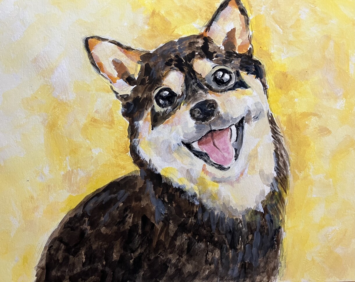 可愛いペットの絵、アクリル絵の具で描きます 格安キャンペーン中！！大切なペットの絵画はいかがですか？ イメージ2